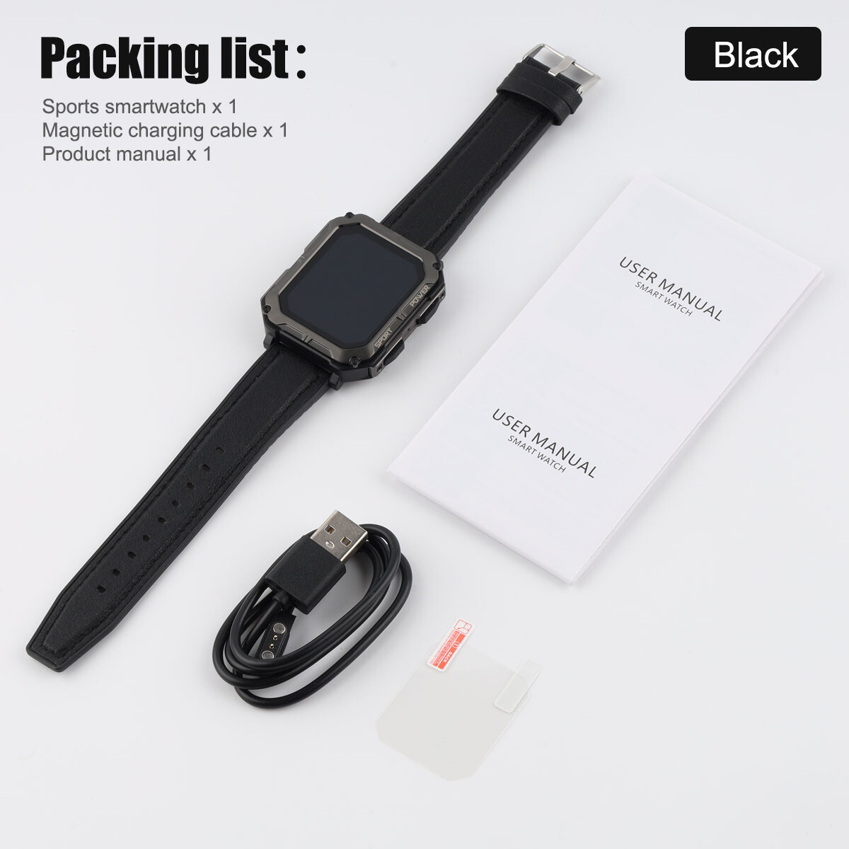 Smart Watch Military Tactical Men Sport Heart Rate Fitness Tracker Wristwatch-US