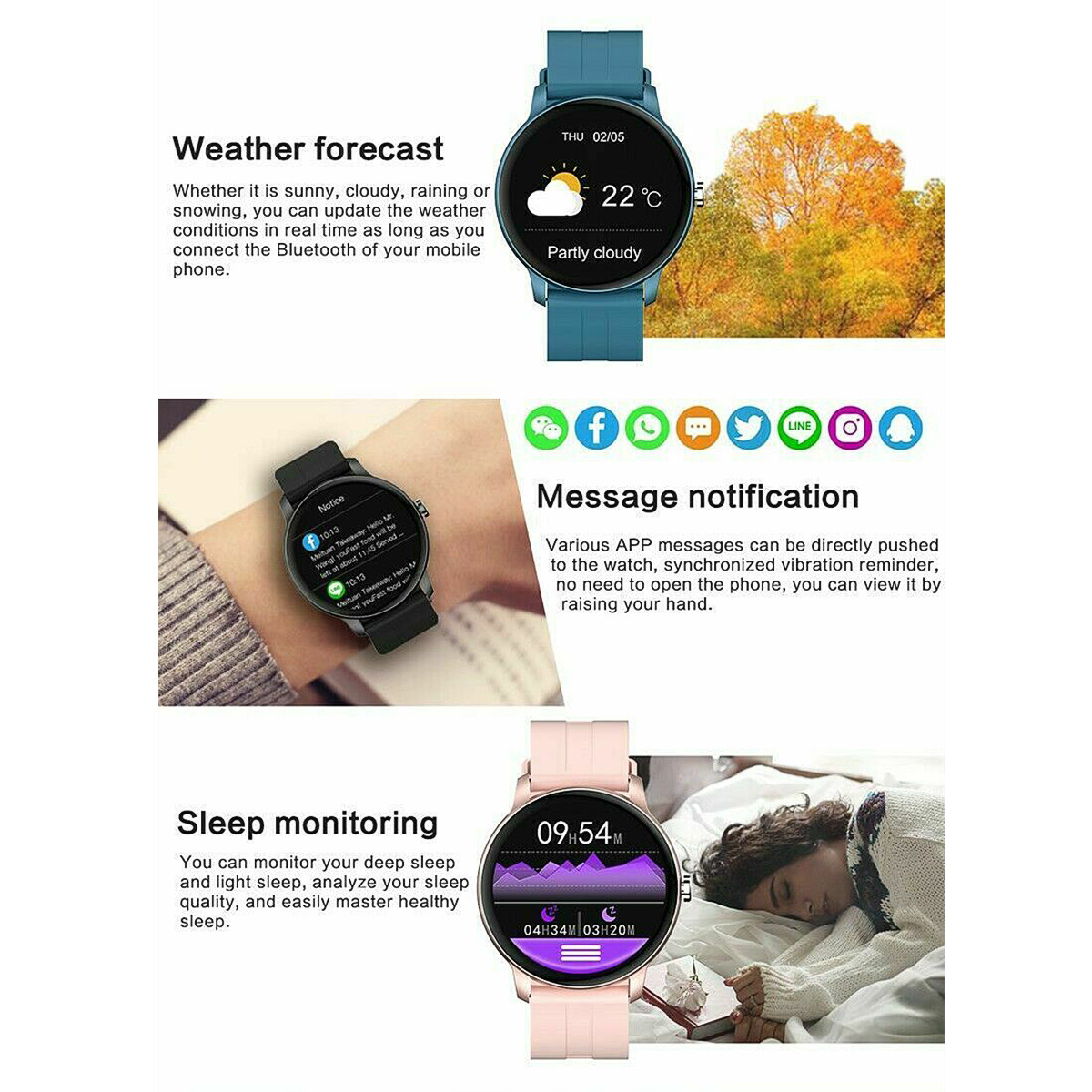 NEW! Smart Watch Women Men Heart Rate Monitor Sleep Tracker for iPhone Android