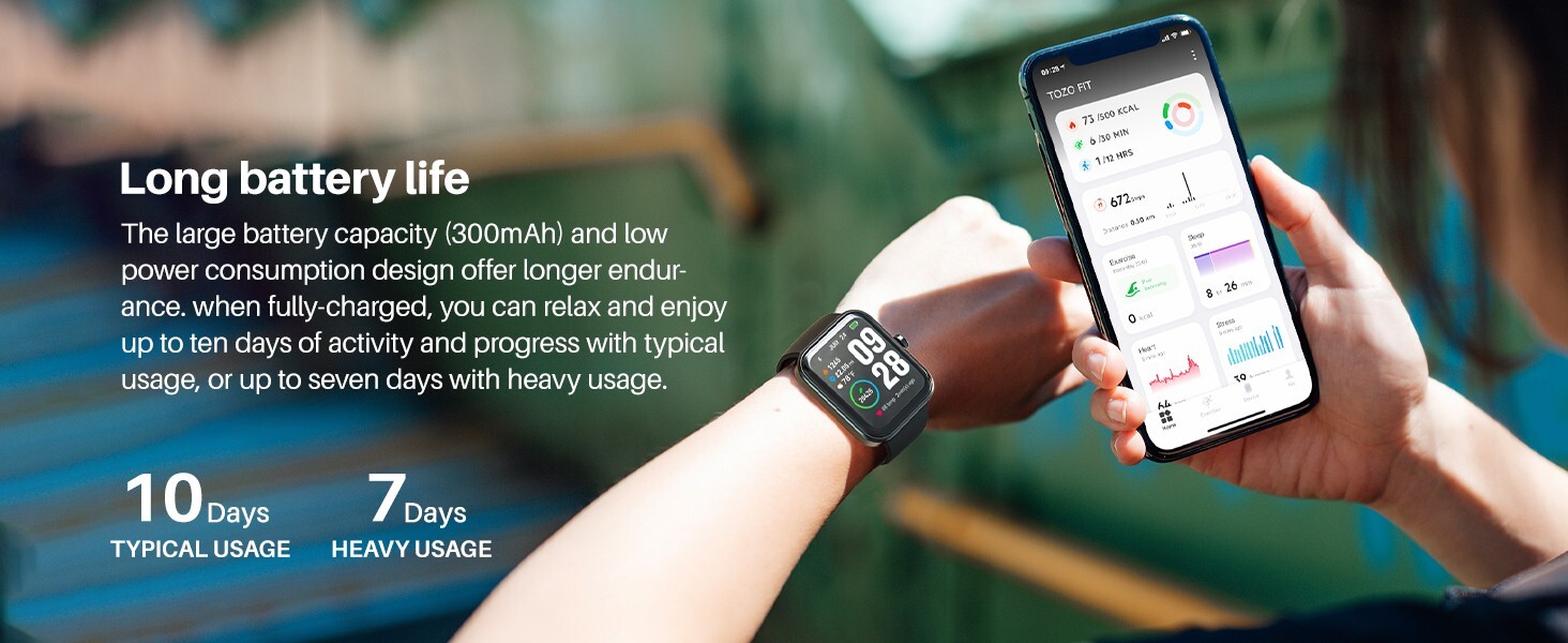 TOZO S2 44mm Smart Watch Alexa Built-in Fitness Tracker with Heart Rate and B…