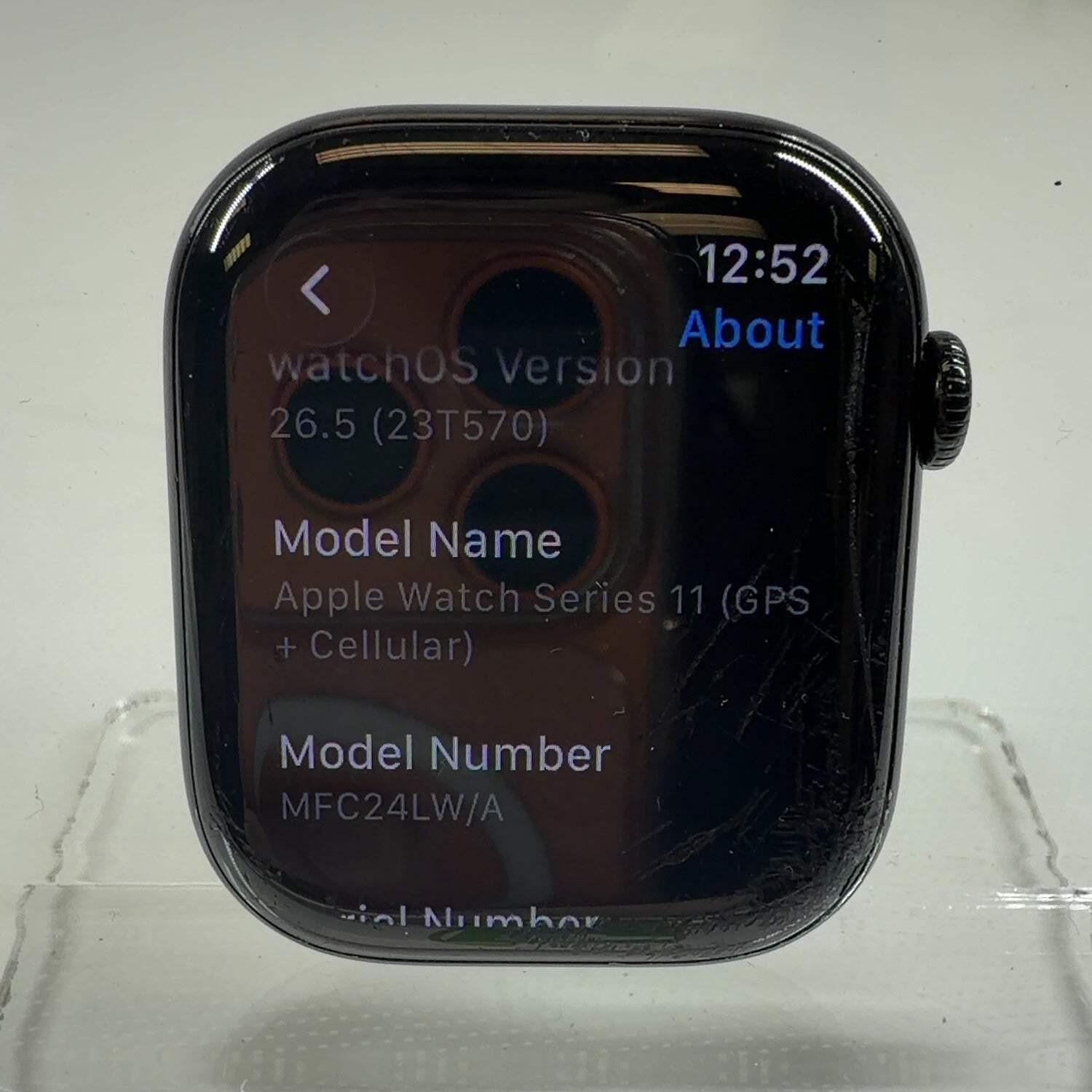 Broken Unlocked Apple Watch Series 11 46MM Black Band MFC44LW/A SCRATCHED SCREEN