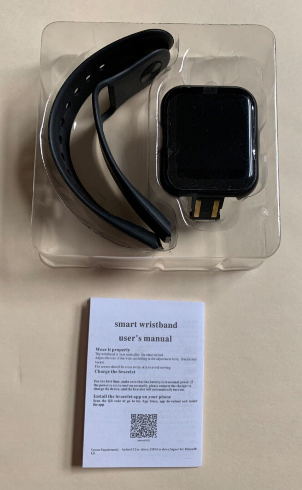 Macaron Color Watch Smart Bracelet RoHS – Black-New, Never Used – Android/iOS