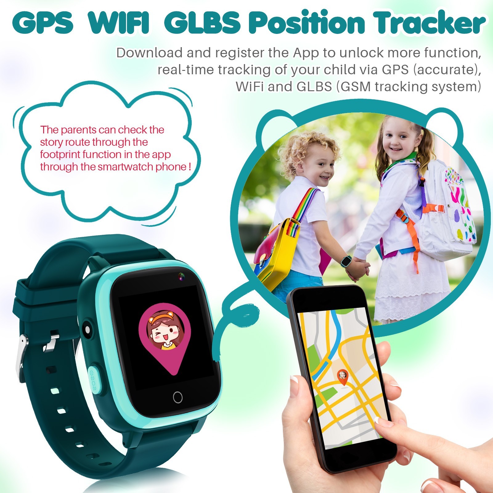 4G Kids Smart Watch with GPS Tracker SOS Video Call HD Touchscreen for Boy Girls