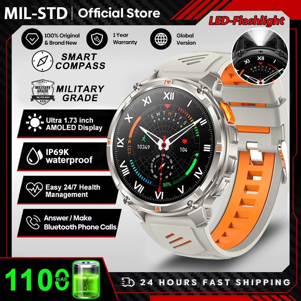 T-Rex 3 GPS Smart Watch (10ATM Waterproof, Built-In GNSS, Compass, Military)
