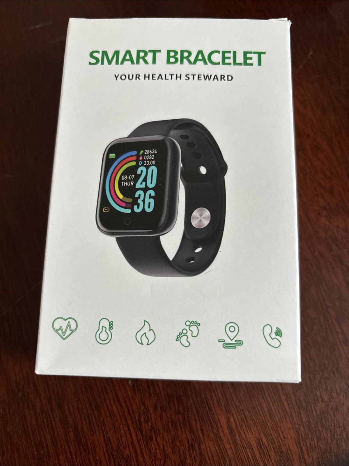 Smart Bracelet Black Digital Heart Rate Blood Pressure Monitor Fitness Tracker