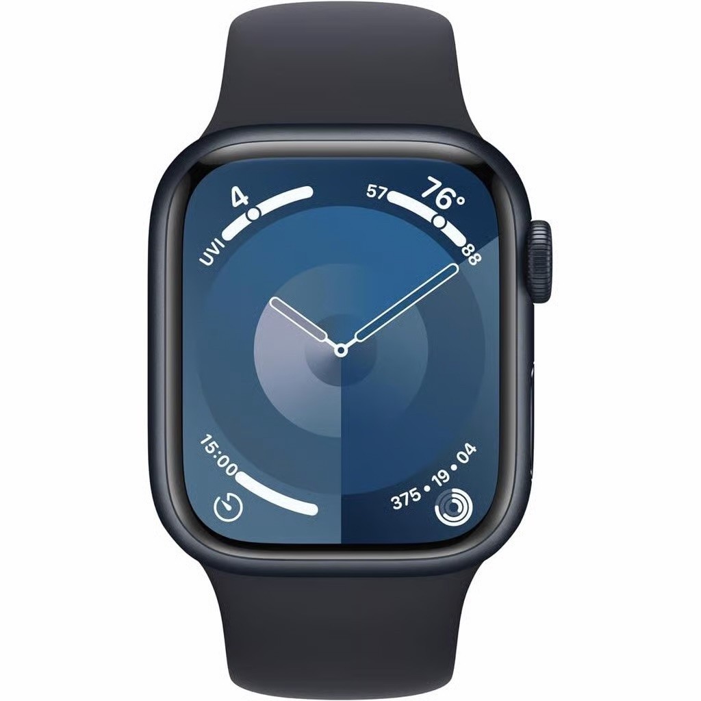 Apple Watch Series 9 45mm Aluminum with Sport Band – Midnight, S/M Cellular/GPS