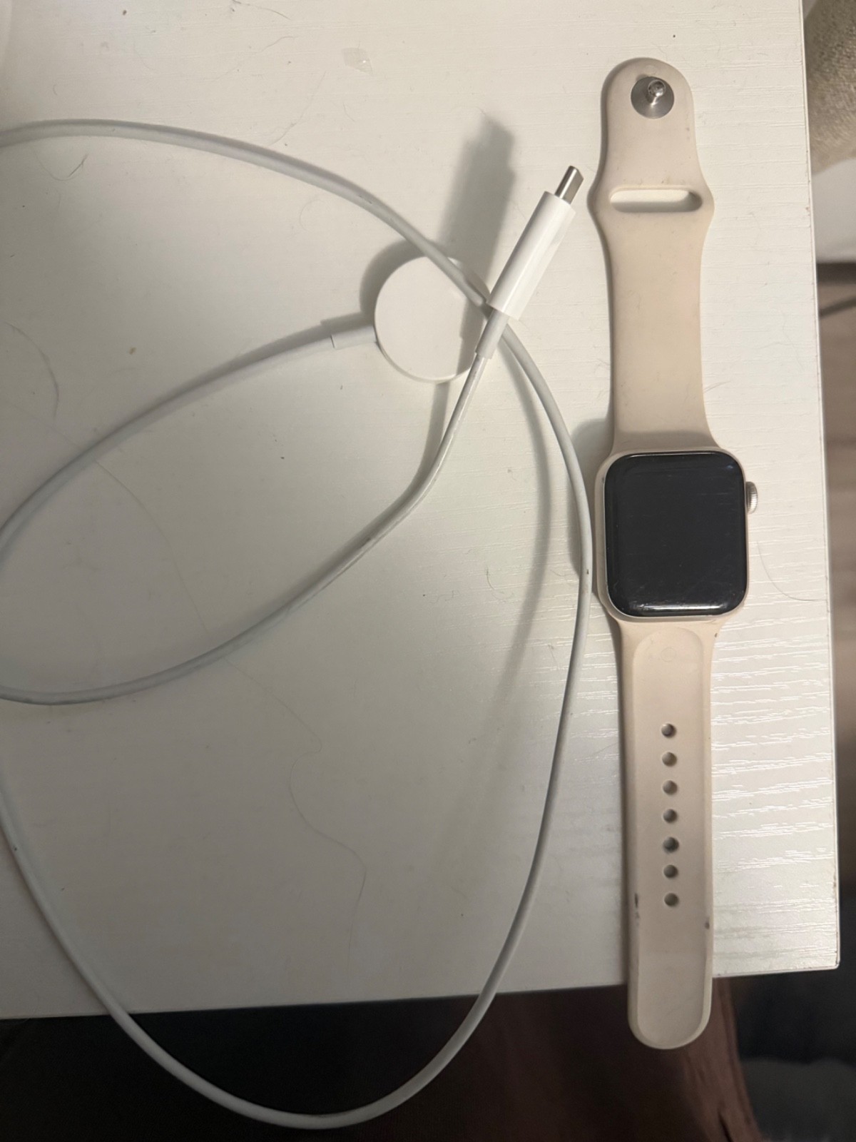 Apple Watch SE (2022) 40mm Starlight Aluminum Case with Sport Band, S/M (GPS)…