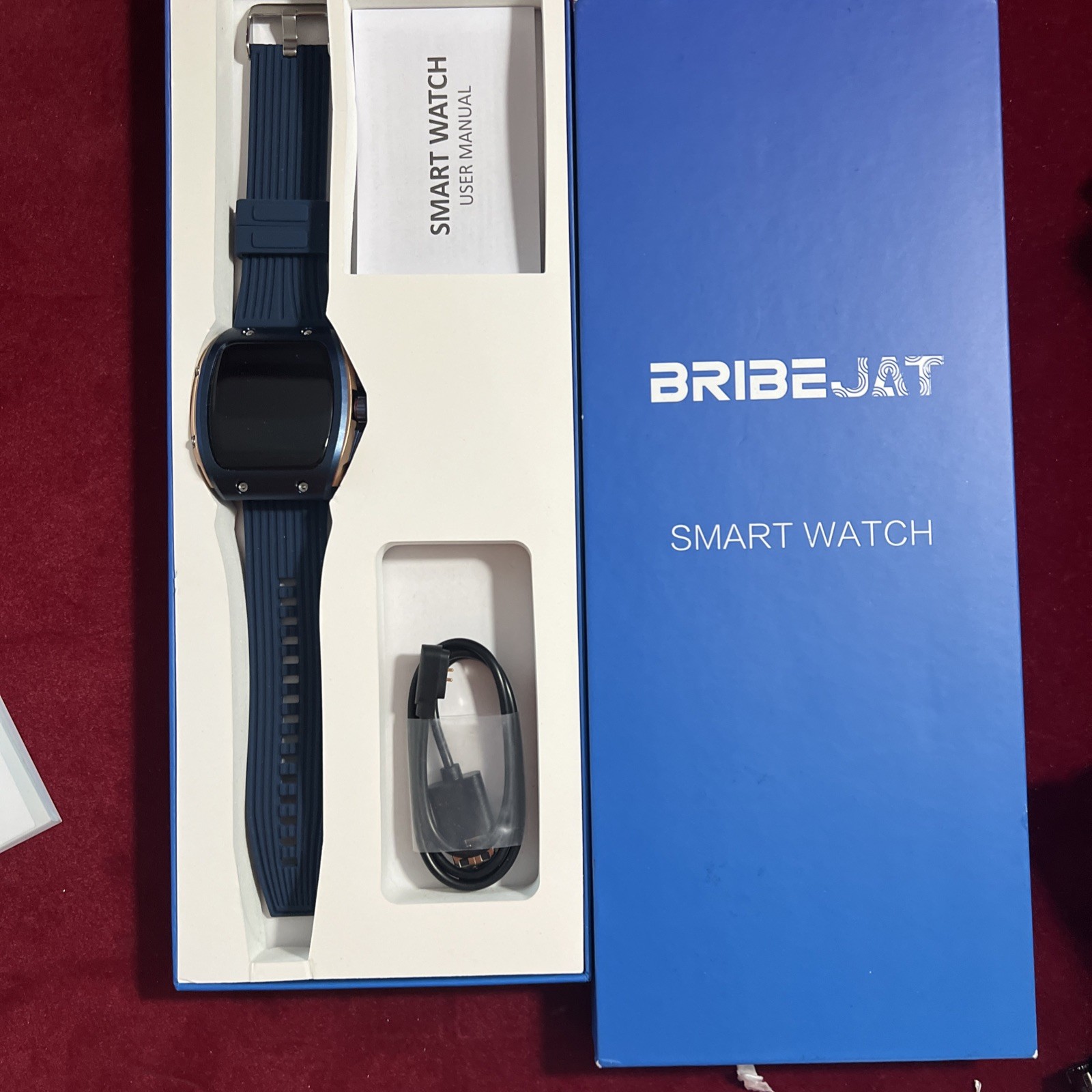 Bribejat Smart Watches For Men 1.76 Hd Square Touchscreen Heart Rate/Spo2/Sleep