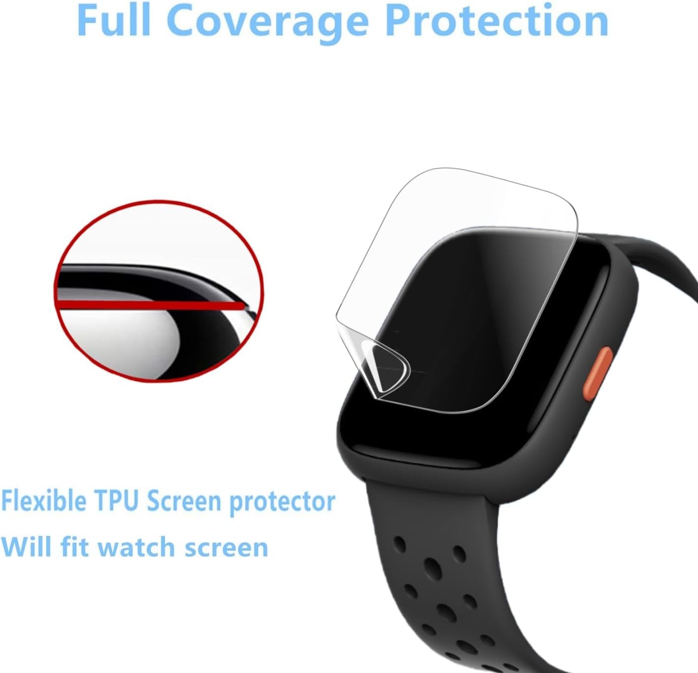 6 Pack Screen Protector for BIGGERFIVE BRAVE 2 Smart Watch 1.8″ Clear TPU Film