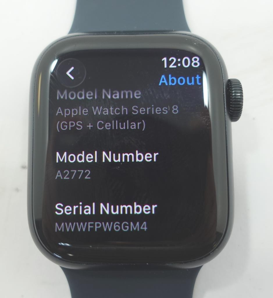 APPLE Watch Series 8 GPS LTE – 41MM Aluminum Case A2772 – Black