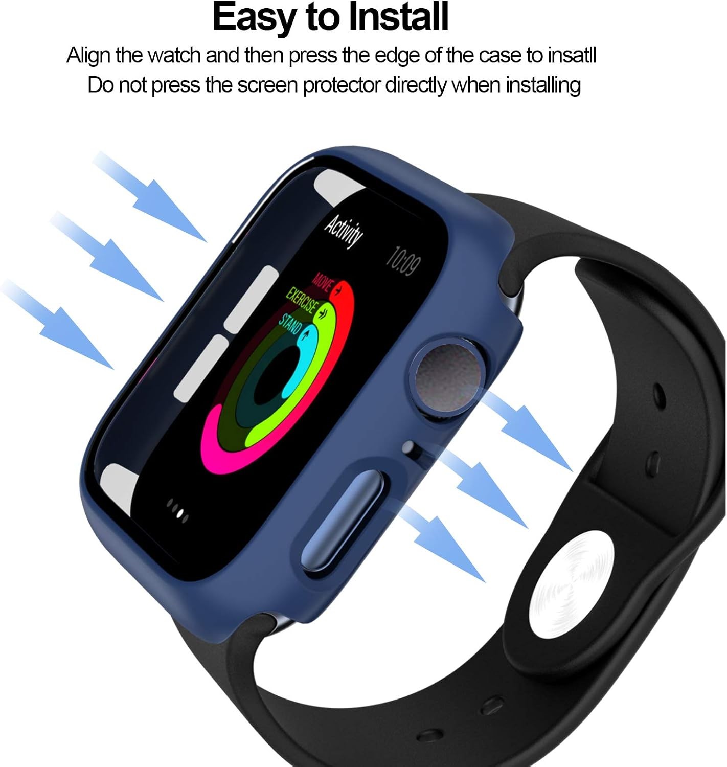 2 Pack Case for Apple Watch Series 3/2/1 42mm with Tempered Glass Screen Protect