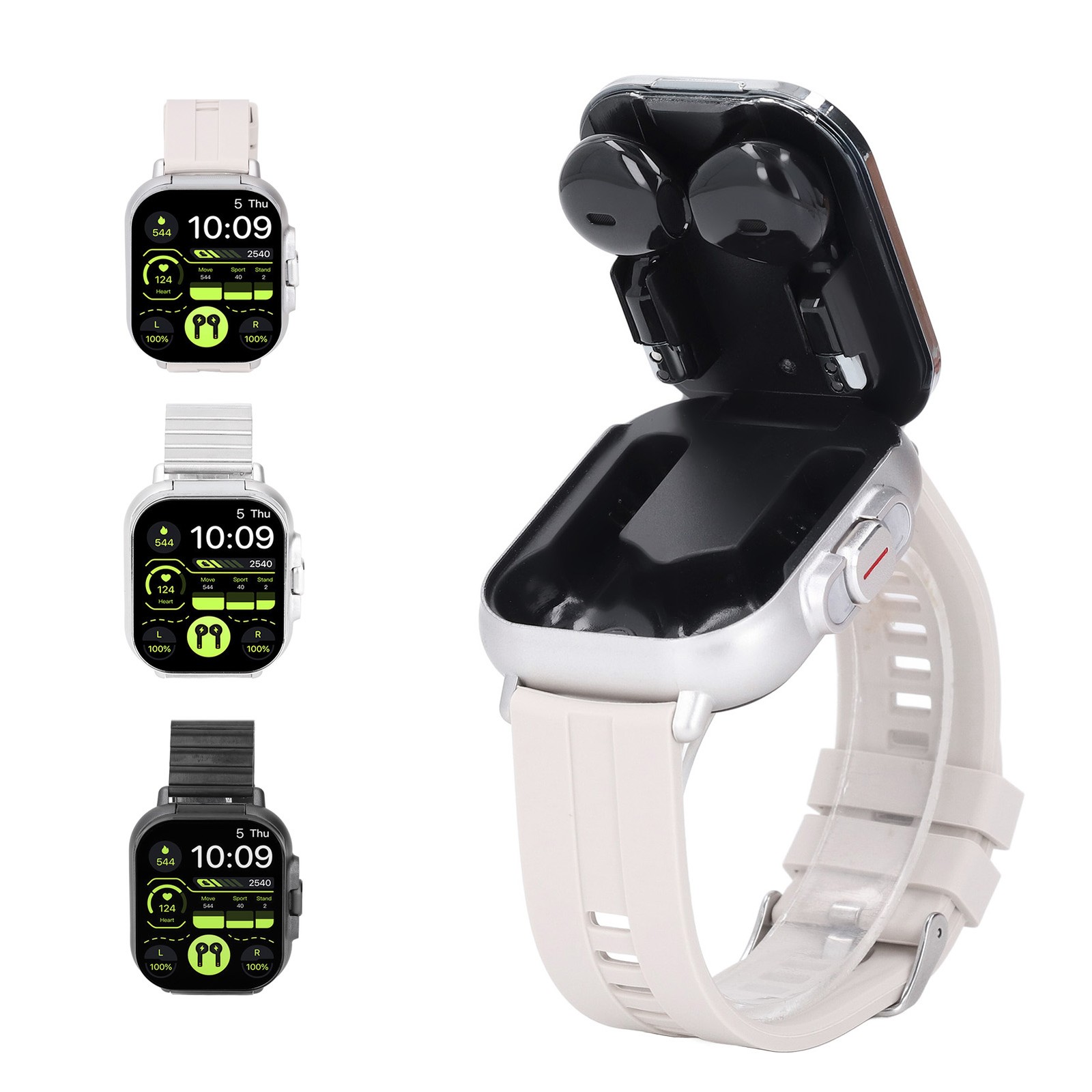 2 In 1 Smart Watch With Earbuds 2.01 Inch HD Touch Screen Bluetooth Call