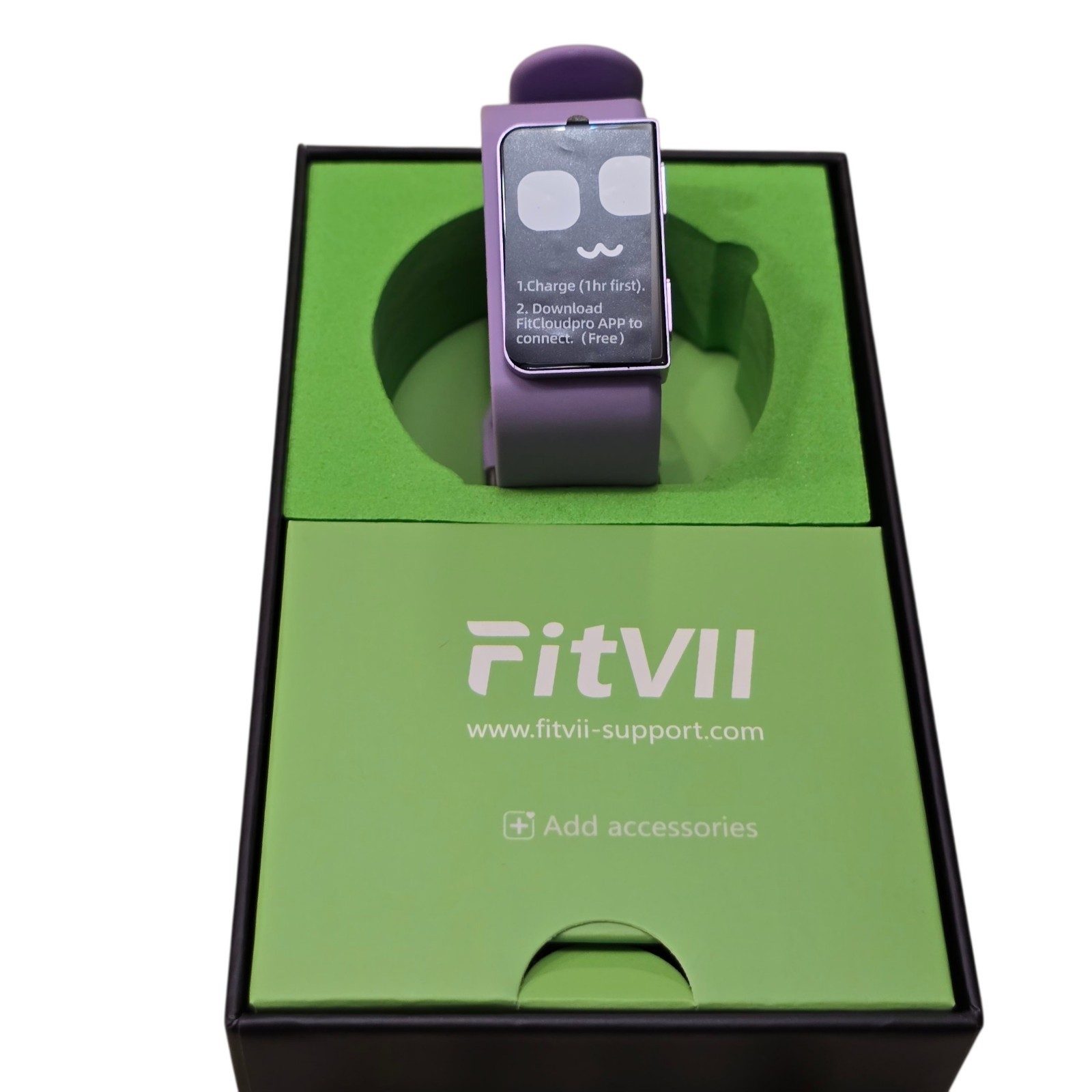 FITVII Looki-mini Fitness Tracker Slim AMOLED Fitness Watch 2025 Purple NOB