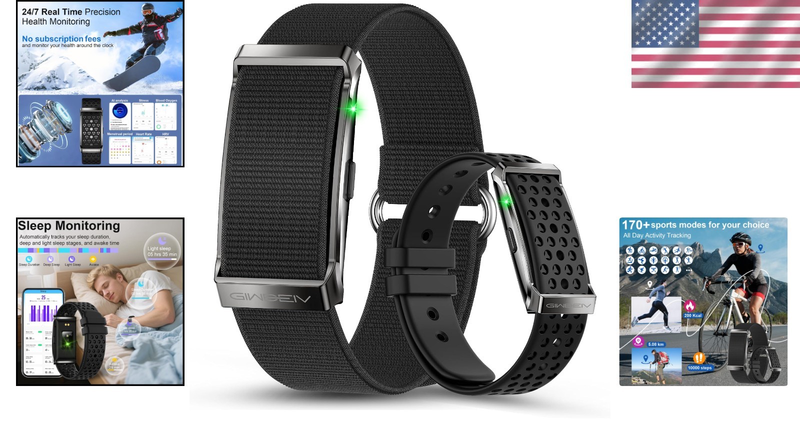 Elegant Waterproof Fitness Tracker – Heart Rate, Calorie & Sleep Analysis