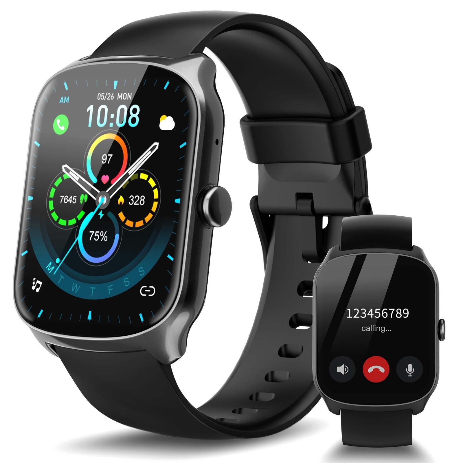 HD Curved Screen Smart Watch for Men & Women, Fitness Tracker, IP68 Waterproof,