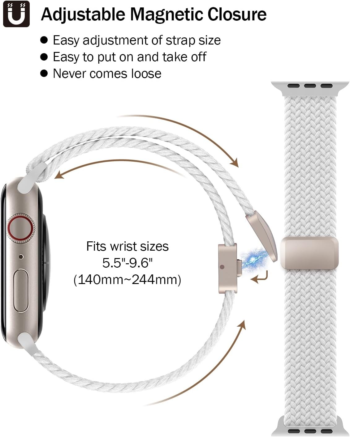 Nylon Strap Compatible with Apple Watch Series 7 38mm 40mm 41mm 44mm
