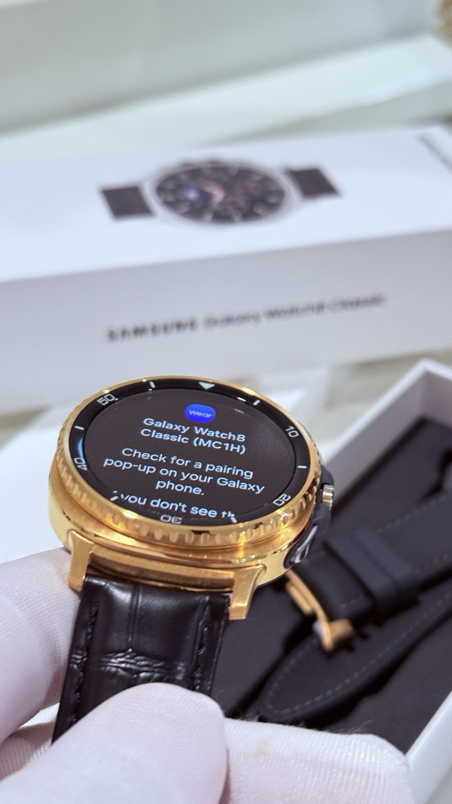 Custom 24k Gold Plated Samsung Galaxy Watch 8 Classic Black GPS LTE 2 Bands