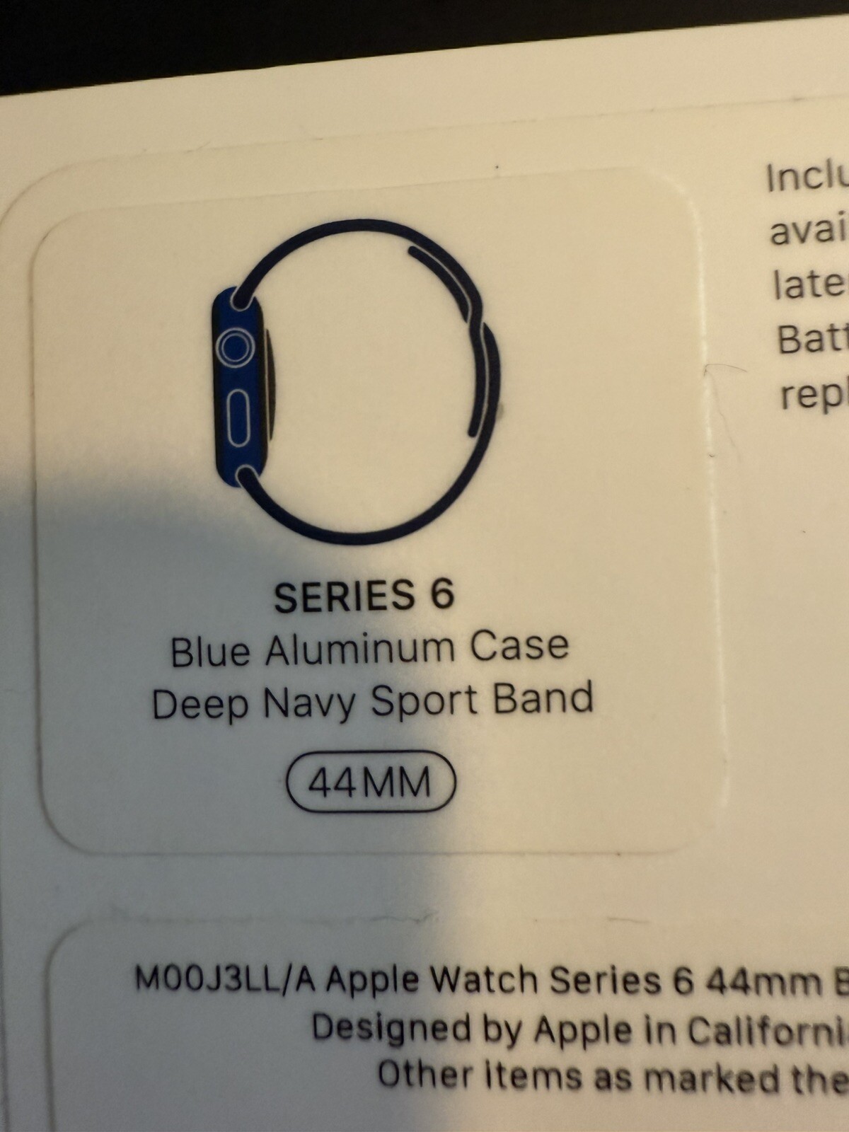 Apple Watch Series 6 44mm Blue Aluminum Case with Deep Navy Sport Band (GPS +)