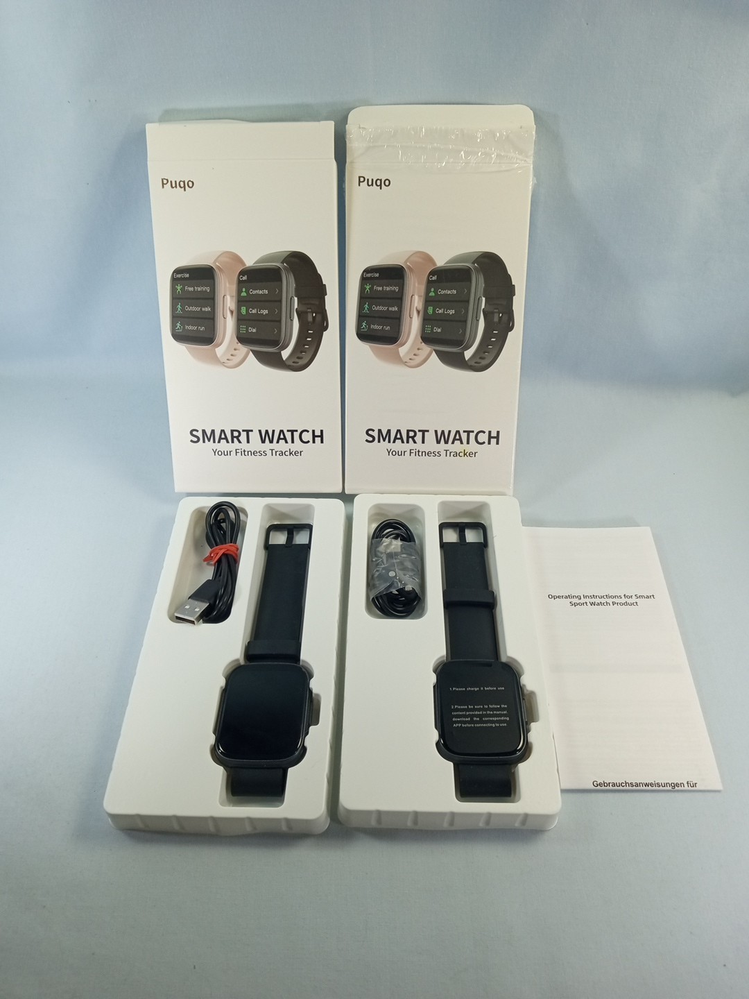 TWO Puqo Smart Watch T80 In Original Boxes & One Instructions & Two Chargers