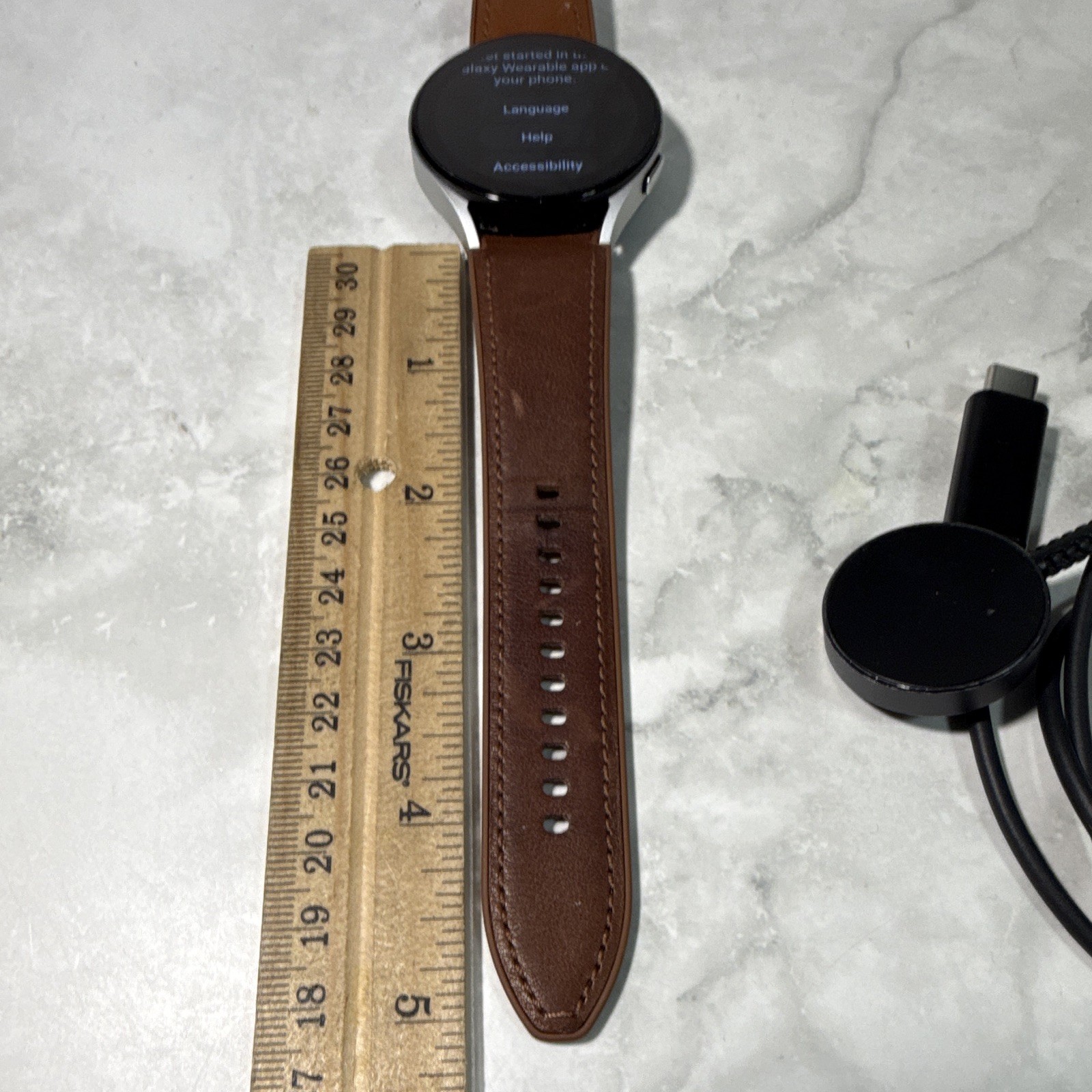 Samsung Galaxy Watch5 Pro 44mm Silver Stainless GPS Sapphire, White Band