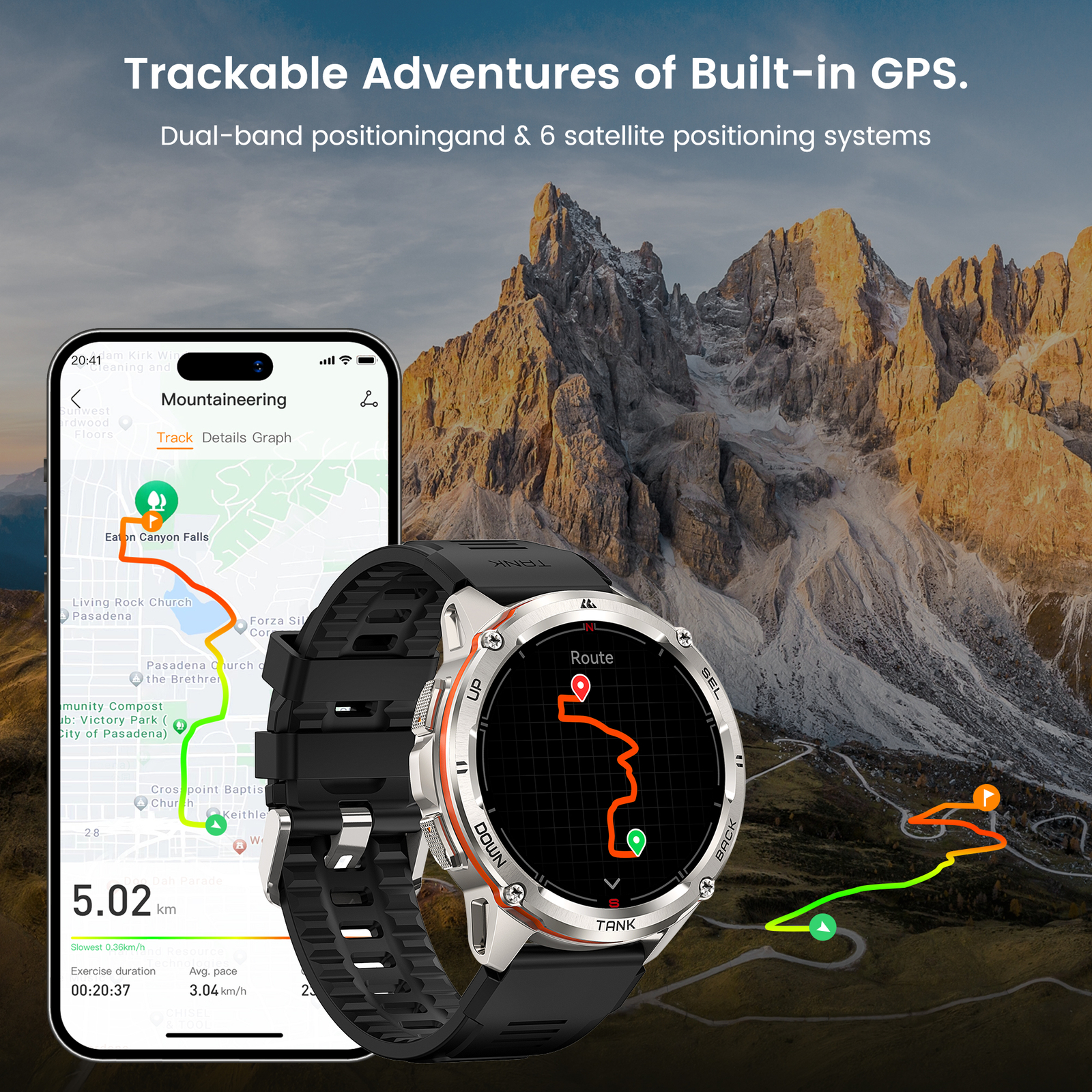 AMAZTIM TANK T3 Smart Watch for Men Women Smart Watches 50m Waterproof Men Watch