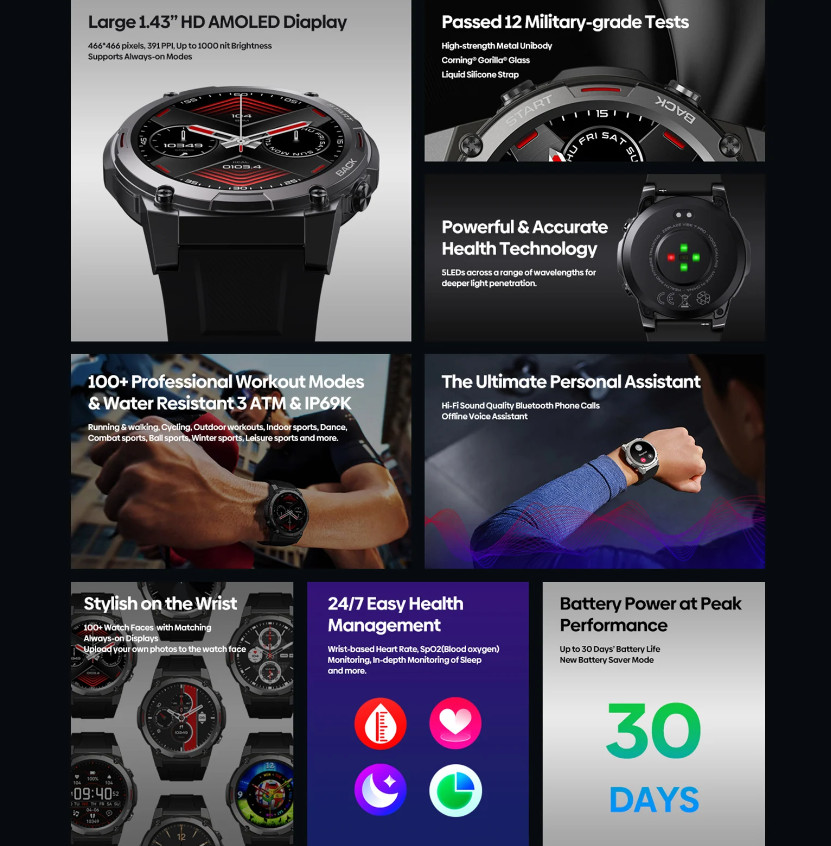 Gear Smart Watch VIBE 7 PRO Voice Calling Waterproof Fitness for Men and Women