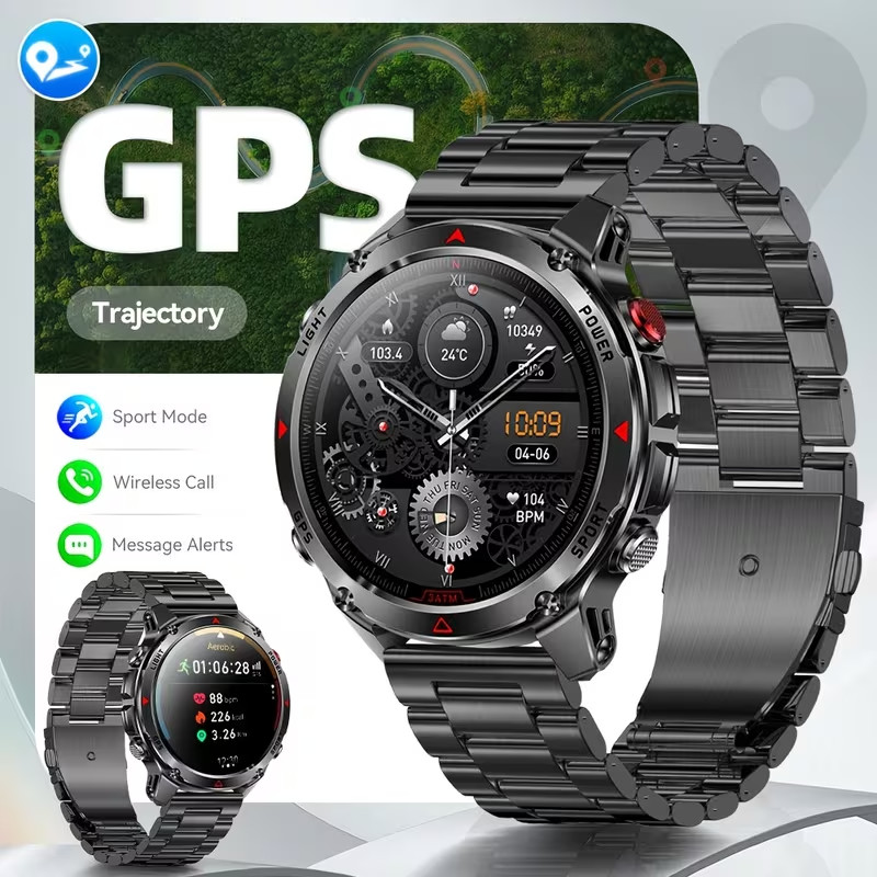 Men’s GPS Smartwatch Outdoor IPX8 3ATM Waterproof Bluetooth Call 1.46″ IPS