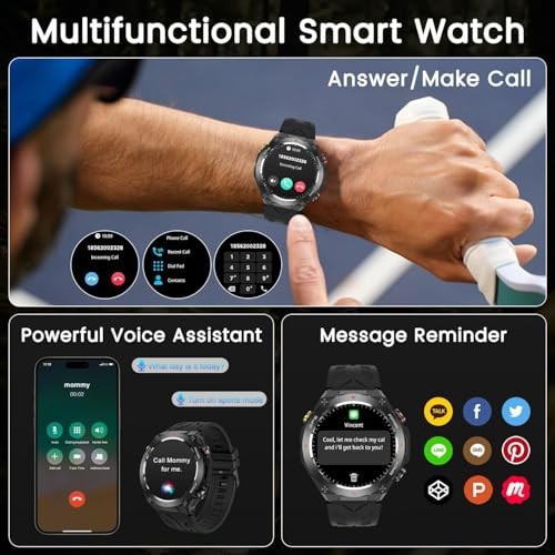 Military Smart Watch with GPS Tracker, Pressure/Altitude/Compass, Rugged