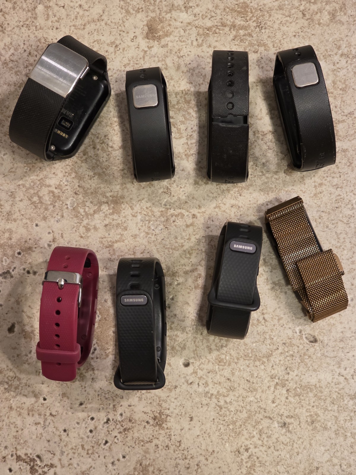 8 Samsung Galaxy Gear Fit/Fit 2 ( AS IS FOR PARTS OR REPAIR )( UNTESTED ) *READ
