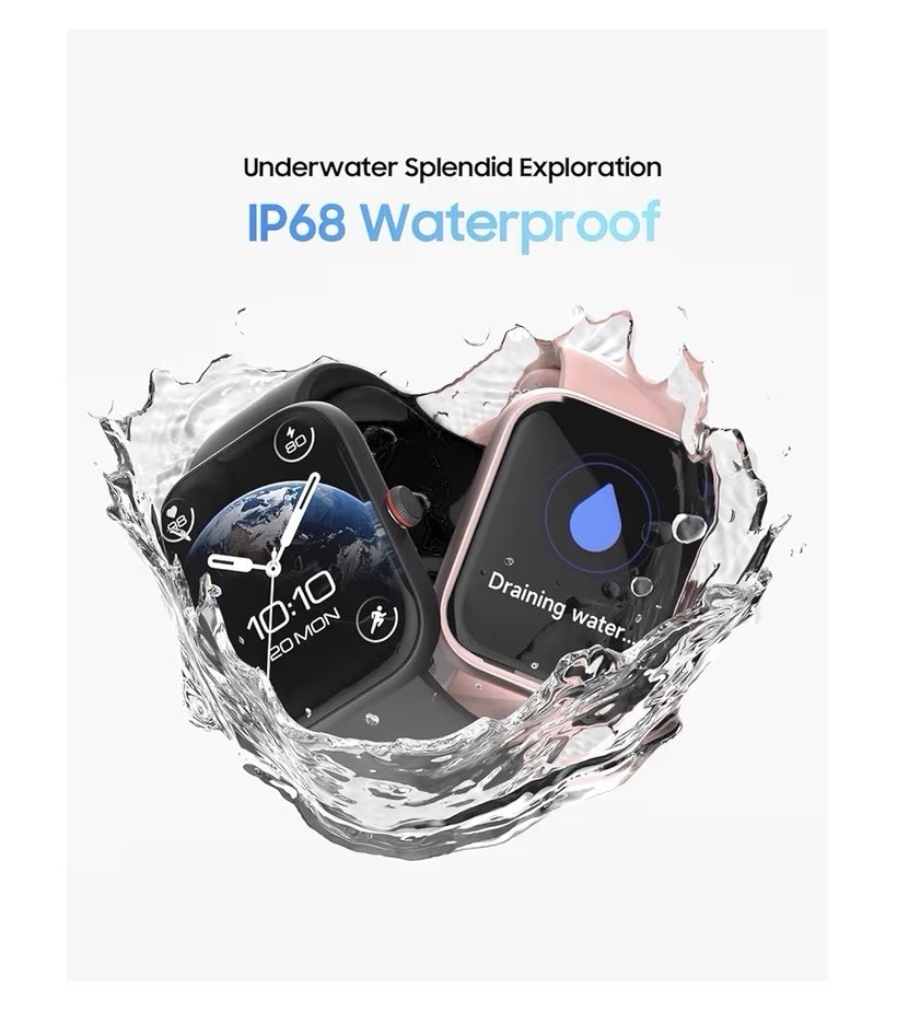 TOOBUR IDW16 1.91in Smartwatch Black Silicone Band Metal Case IP68 Alexa