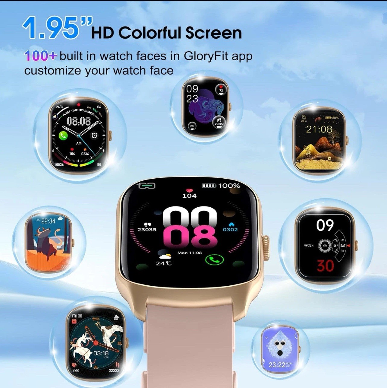 Smart Watch for Men Women, 1.95″HD Curved Screen Smartwatch (Dial/Answer Calls👑