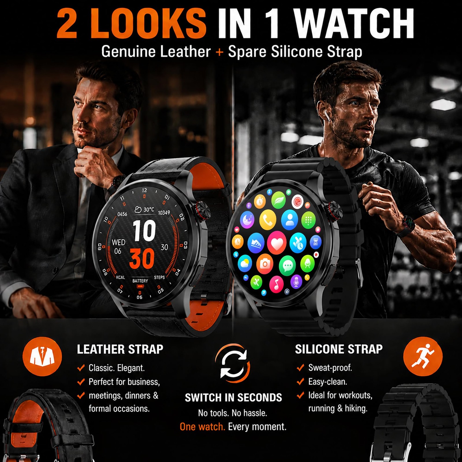 Smart Watch for Men with GPS Offline Maps, 1.46″AI Smartwatch, BT /Text Reply…