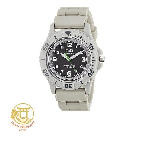 Citizen QQ Men’s Analog Solar Watch 10 ATM Water Resistant Urethane Strap Gray