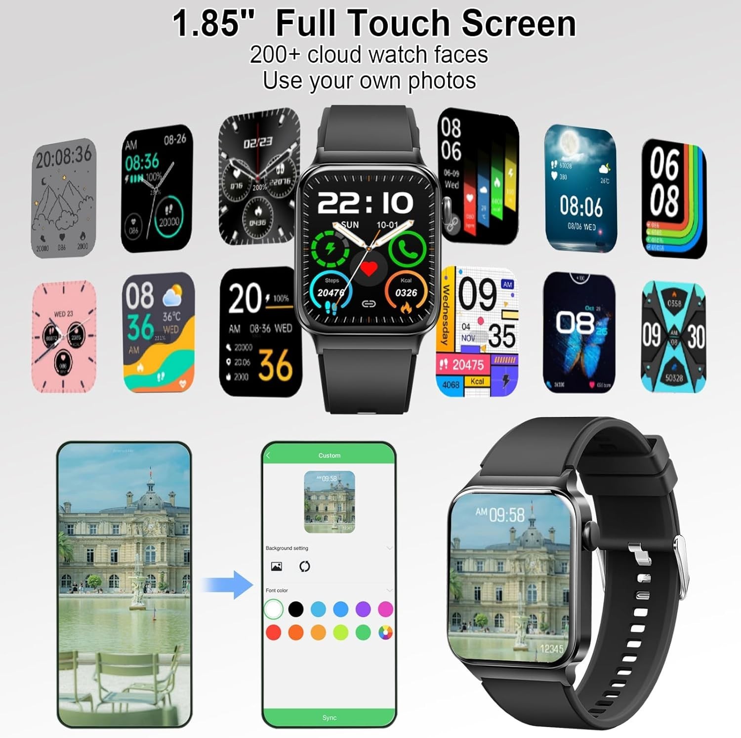 Women’s Smart Watch Bluetooth SmartWatch For Apple iPhone iOS and Android