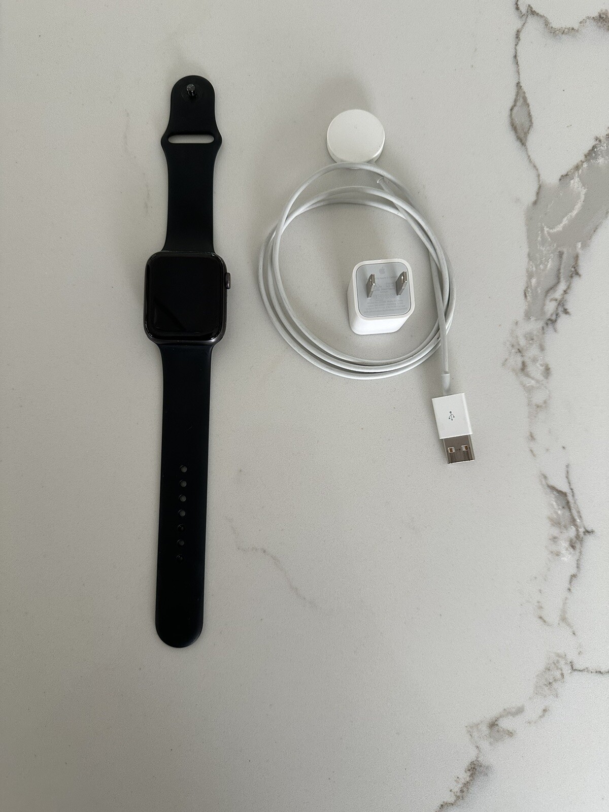 Apple Watch Series 6 44mm Space Gray Aluminum Case with Black Sport Band -…