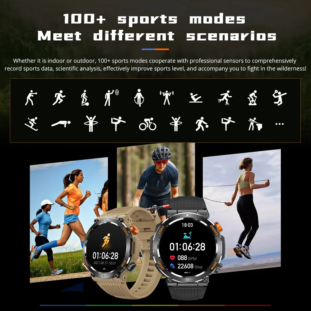 SmartWatch V681.46” HD Display 100 Sports Modes Compass light M Grade Toughness