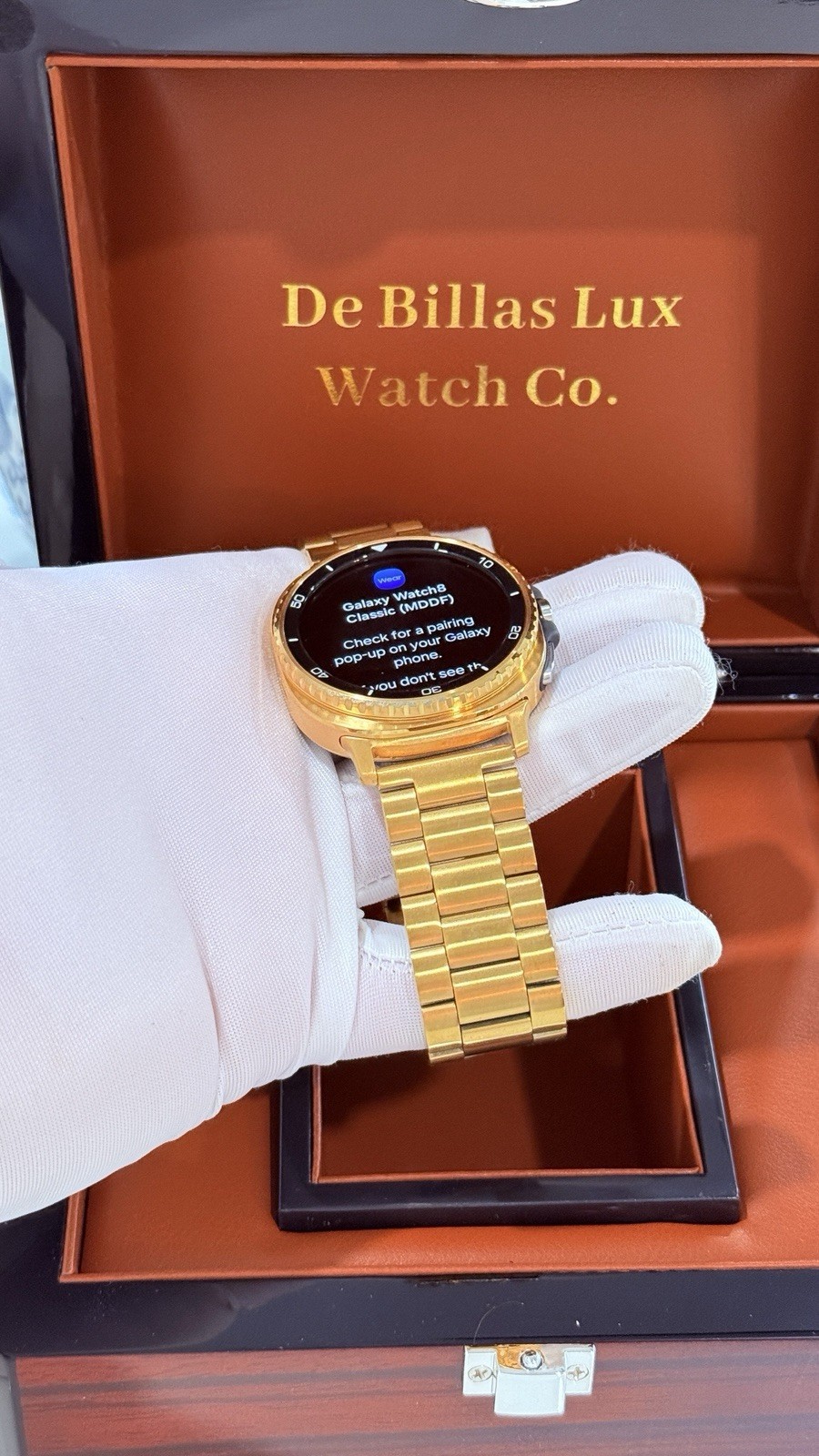 Custom 24k Gold Plated Samsung Galaxy Watch 8 Classic Gold Band GPS LTE 46mm
