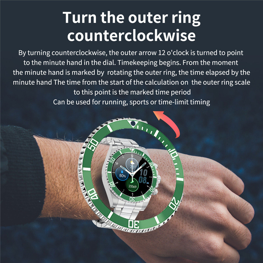 Men Smart Watch Business Luxury Wristwatch Bluetooth Stainless Steel Smartwatch