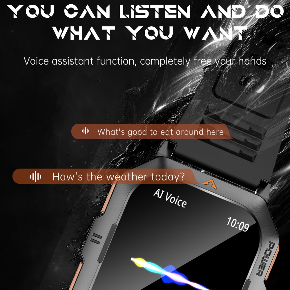2.01″ HD Military Rugged Smart Watch (Answer/Make Call) Sports Fitness Tracker