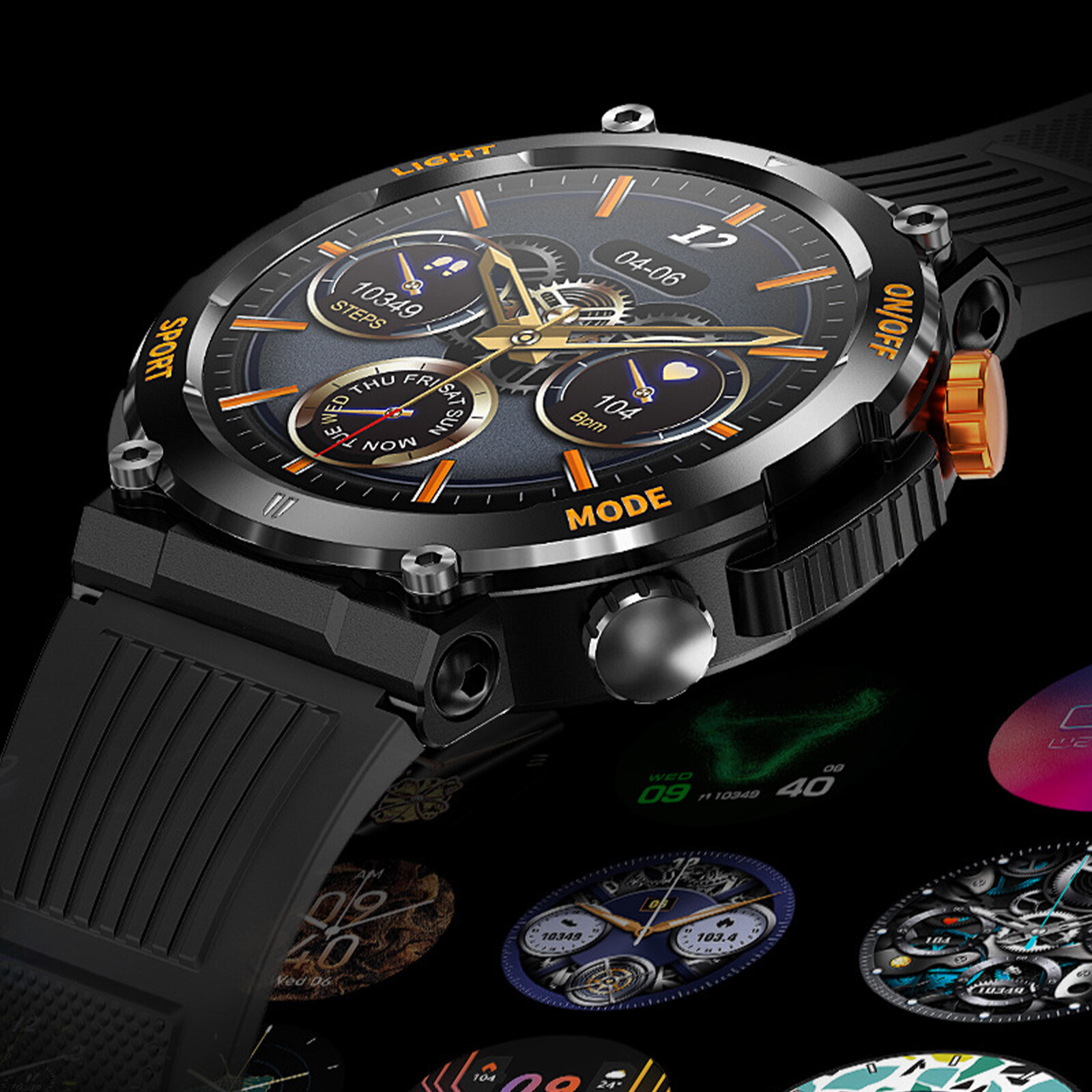 HT17 Smart Watch Fitness Tracker Full Screen Touch Heart Rate Sleep Monitor 2024