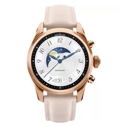 Montblanc Summit 2+ Smartwatch Gold PVD Steel Case Cream Sartorial Band New