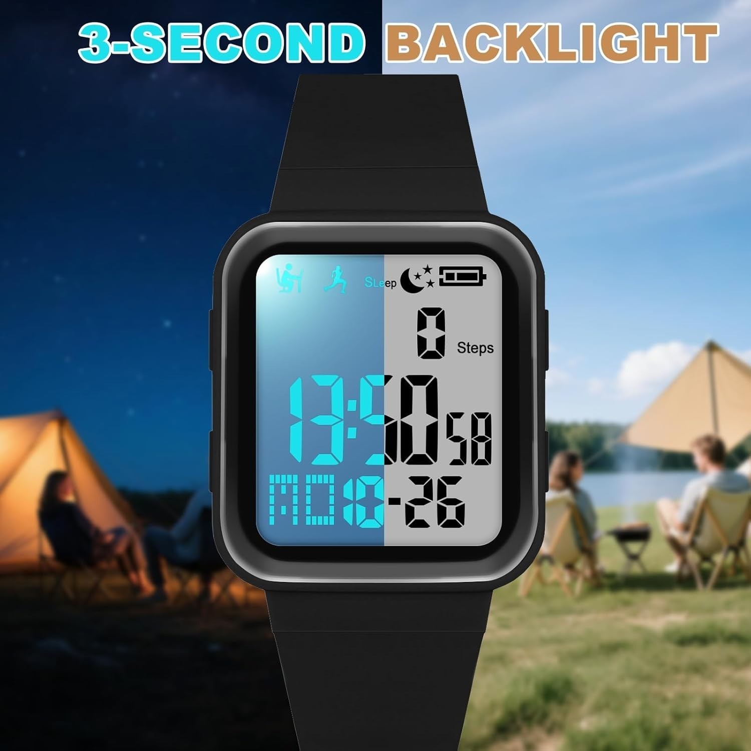 User-Friendly Digital Watch for Active Lifestyles – Fitness Tracker with Alerts