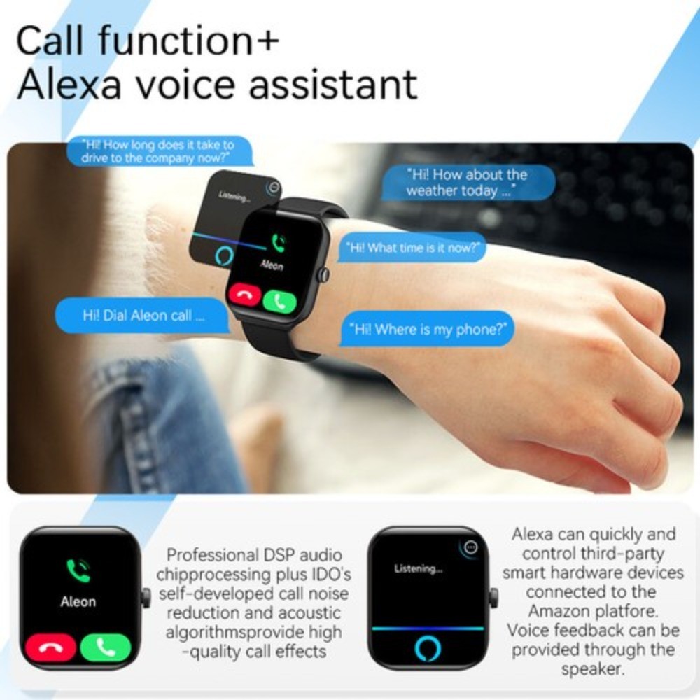 IDW16 Smart Watch with Heart Rate Monitor – Message Reminder, Long Battery Life