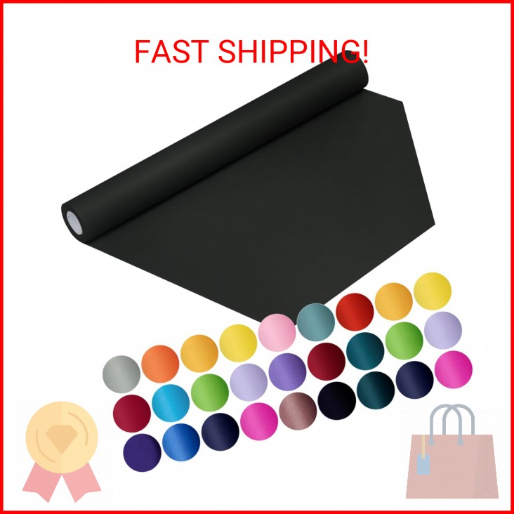 SMART&CASUAL Black Wrapping Paper 17.8″ x 760″ (63′) Kraft Craft Paper Roll for