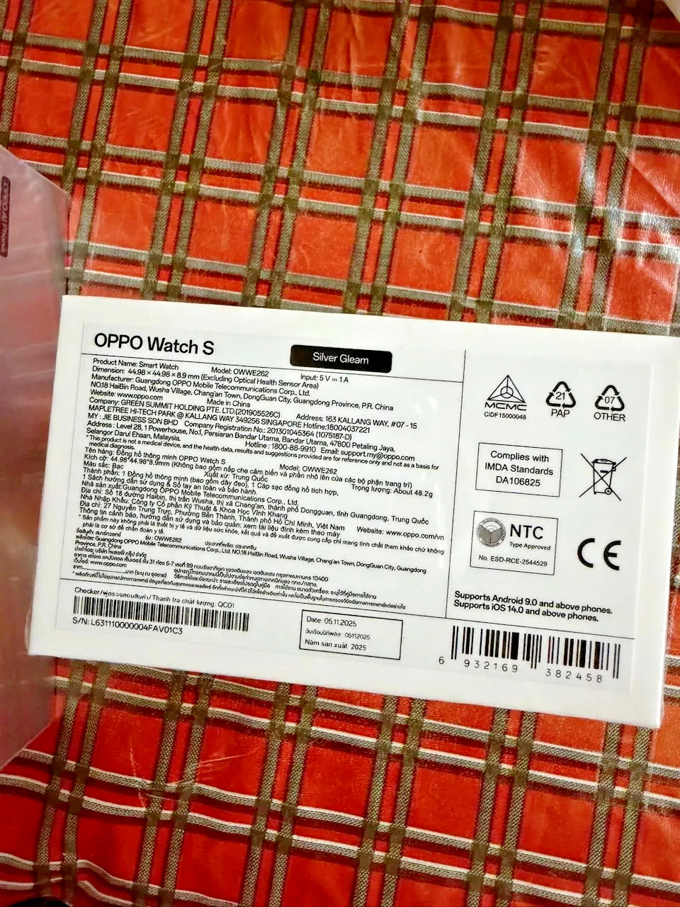 (New) OPPO Watch S Silver 4GB EMMC AMOLED Bluetooth Android iOS Smartwatch