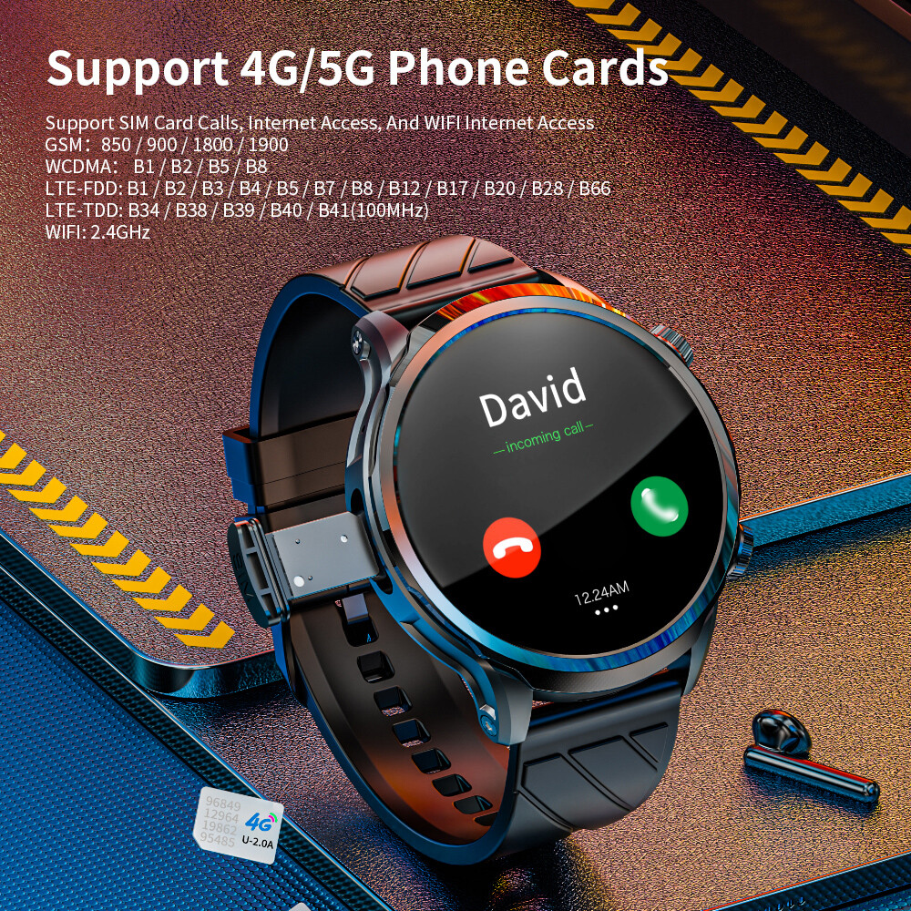 4G WIFI Smart Watch GPS Large Screen Sports Fitness Tracker Camera Phone Watches