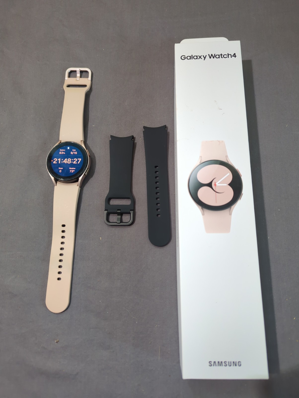 Samsung Galaxy Watch4 SM-R860 40mm Aluminum Case with Sport Band – Pink Gold…