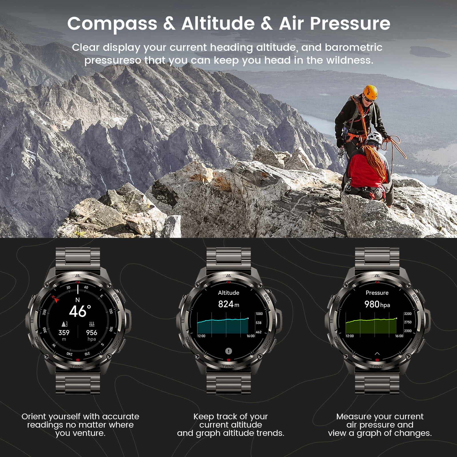 KOSPET TANK T3 Ultra Smart Watch for Men GPS Smart Watches 5ATM Waterproof Watch