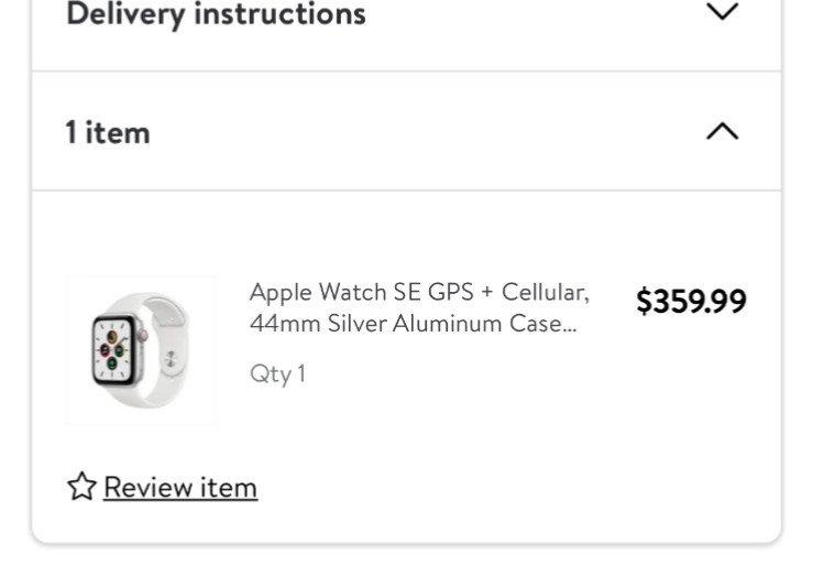 Apple Watch SE 44mm Silver Aluminum Case White Cellular Sport Band – (MYEM2LLA)