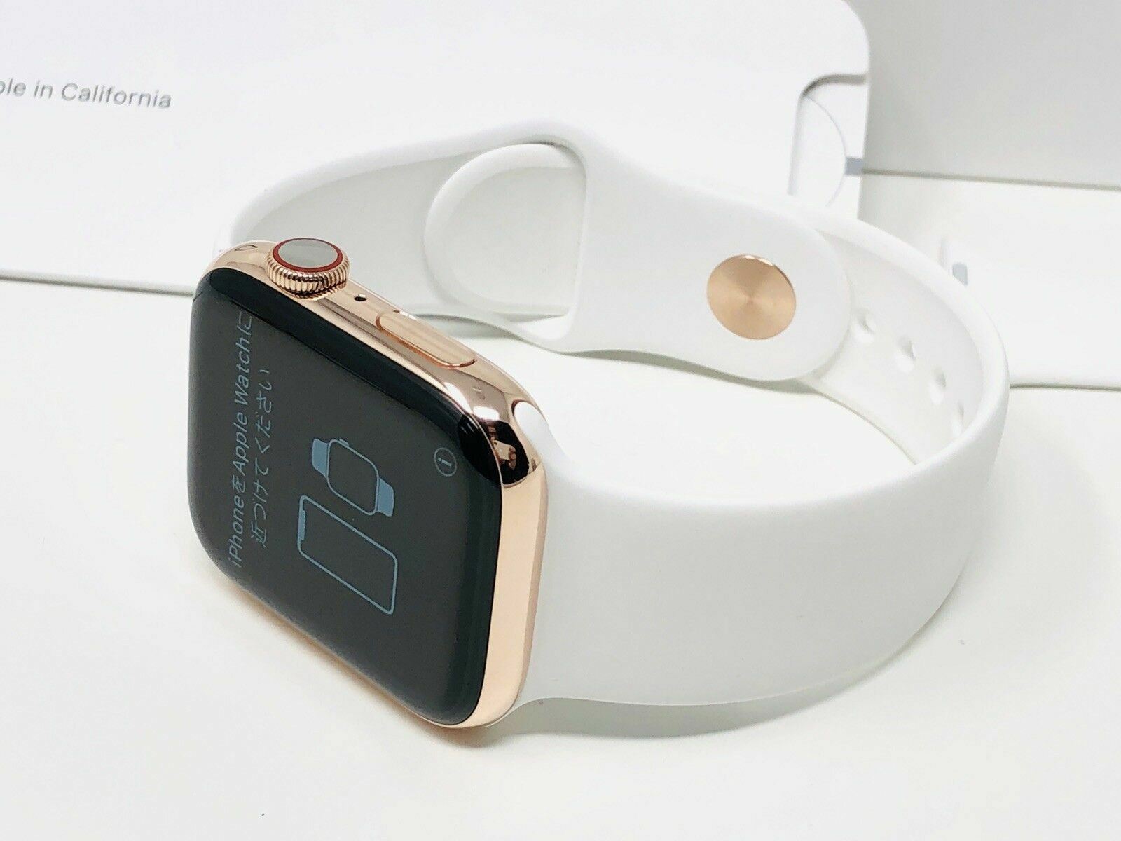 24K Rose Gold Plated 44MM Apple Watch SERIES 4 With White Sport Band