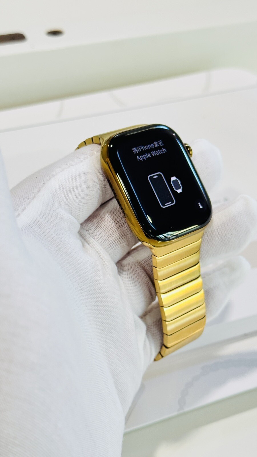 Custom Anodized Bright Gold 46MM Apple Watch SERIES 11 Gold Plated Link Band